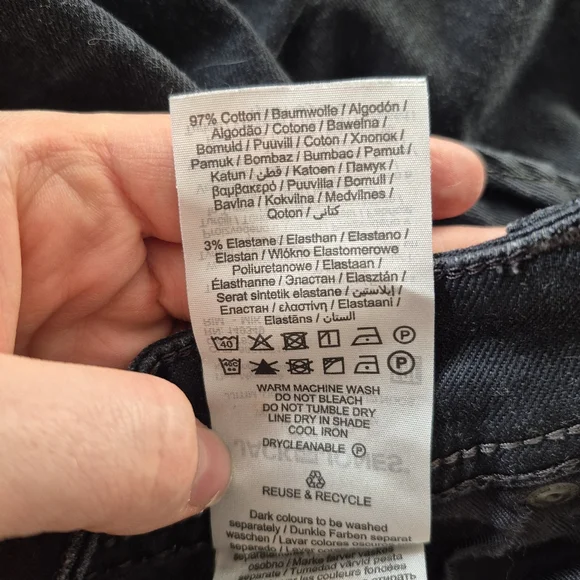 Jack & Jones Men’s "Tim" Slim Fit Button Fly Black Wash Jeans – Size 32x32 - Picture 6 of 8